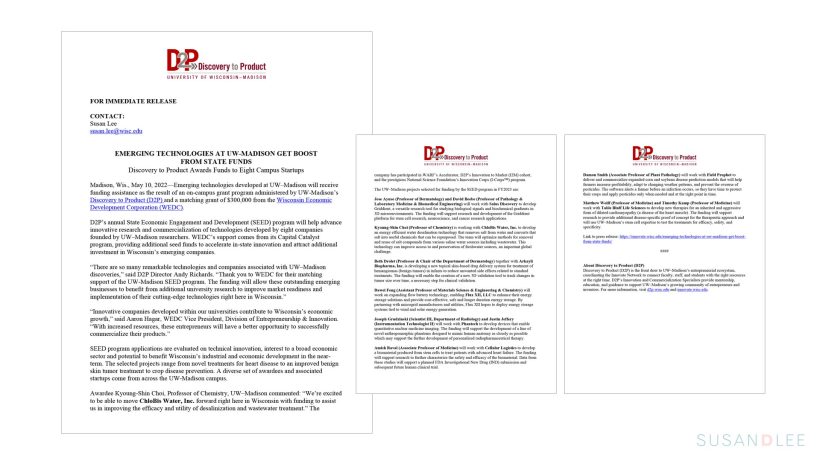 Discovery to Product, UW–Madison