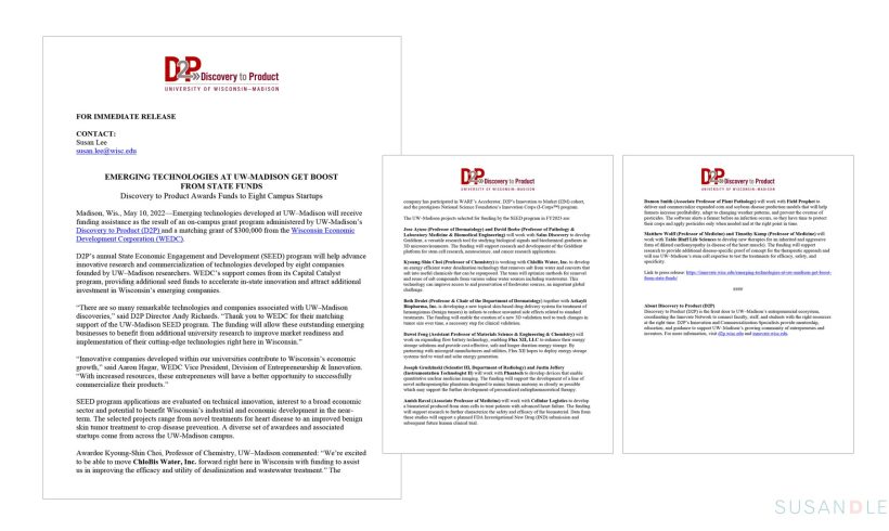 Discovery to Product, UW–Madison